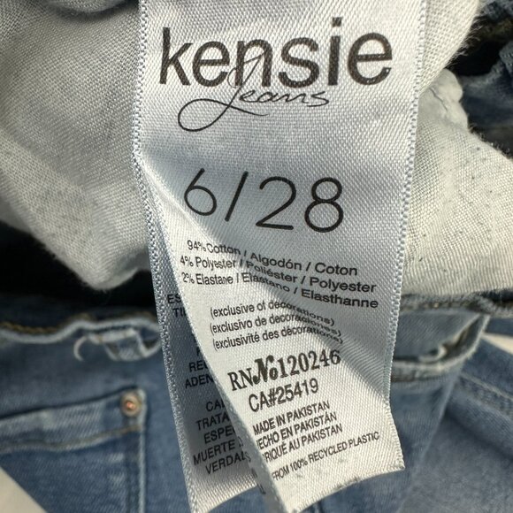 Kensie Ultimate High Rise Skinny Distressed Raw Hem Slit hem Women size 6 Jeans - Picture 4 of 6